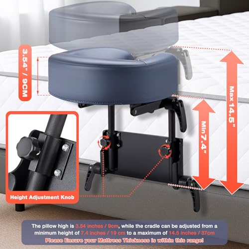 Universal Mattress Top Massage Kit with Adjustable Headrest and Memory Foam Face Cushion - Blue R95675