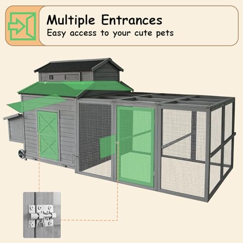 Large Chicken Coop for 6-10 Chickens with Run & Nesting Box S5640
