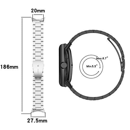 Metal Watch Band for Google Pixel Watch 3 41mm, Pixel Watch 2 & 1, Stainless Steel Replacement Strap X887529