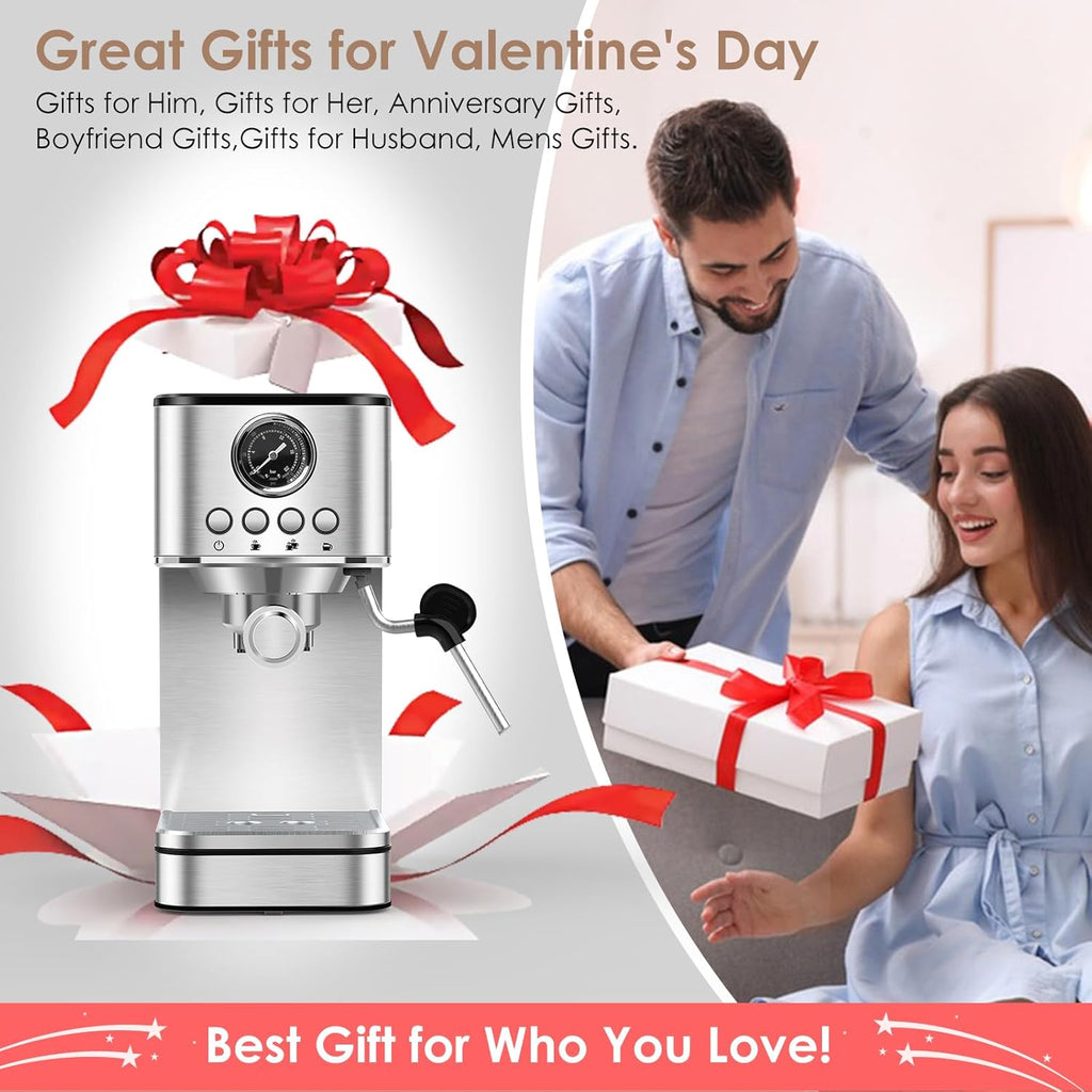 Sparkfire Espresso Machine 20 Bar Stainless Steel with Milk Frother K871515