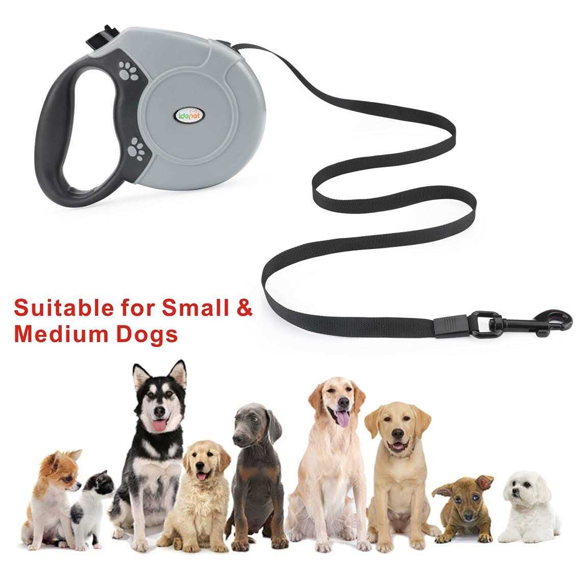 Idepet Heavy Duty Retractable Dog Leash for Small and Medium Dogs, 16ft H4563