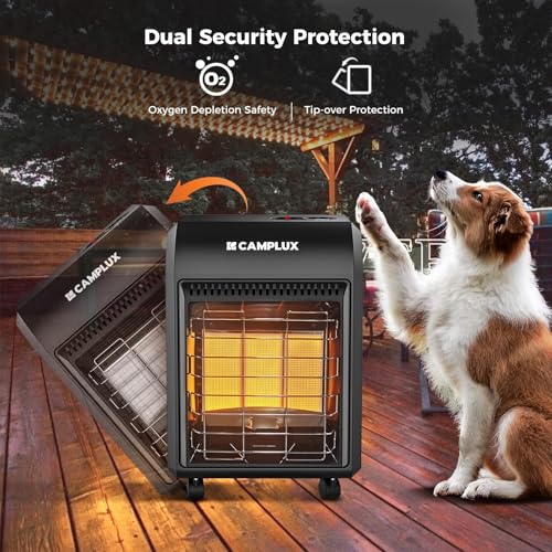 CAMPLUX Portable Propane Heater, 15,000 BTU Outdoor Gas Heater E9748