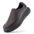 FitVille Wide Slip on Shoes for Men Black Dress Shoes Leather Loafers Business Casual Shoes, Comfortable Simple Shoes - EasyWalk V1
