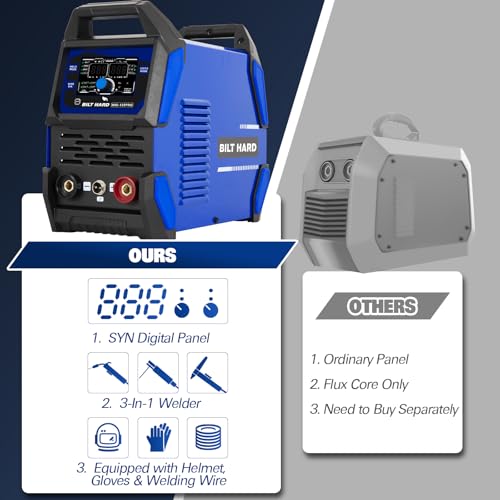 BILT HARD 135A 3-in-1 IGBT Inverter Welder, 110V MIG/TIG/Stick with Full Kit H380
