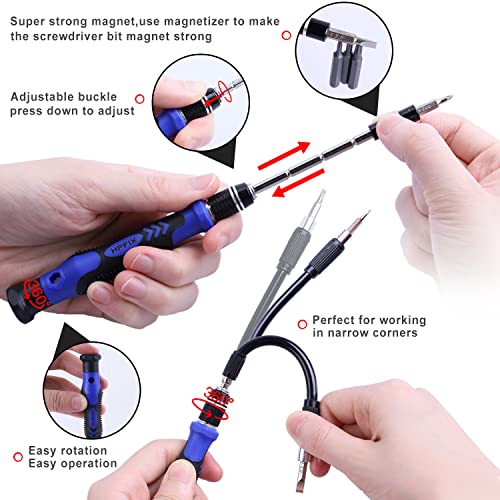 Precision Screwdriver Set 124-Piece Magnetic Computer Repair Kit A406448