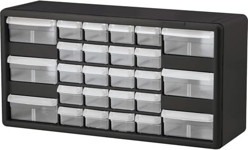 Akro-Mils 24-Drawer Plastic Storage Cabinet, Black I624065