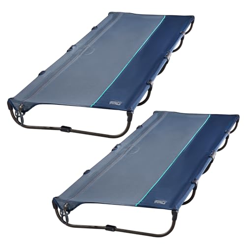 TIMBER RIDGE Lightweight Aluminum Camping Cot with Carry Bag, Blue Z494