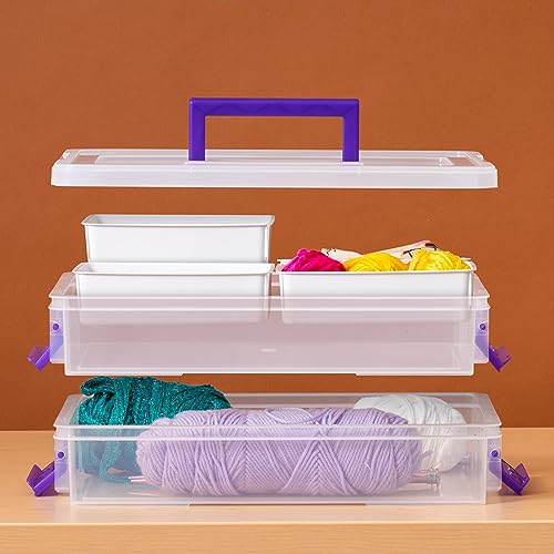 IRIS USA 5 Qt Plastic Storage Bins with Lids, 6 Pack, Stackable, Clear N3948