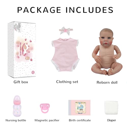 CHAREX 18 Inch Lifelike Reborn Baby Boy Doll with Weighted Soft Body M541