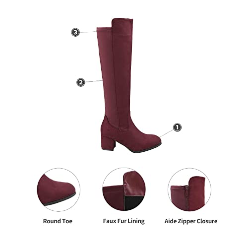 DREAM PAIRS Women's Knee High Stretchy Fashion Boots E32133