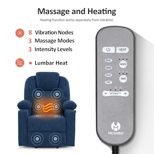 MCombo Small Power Lift Recliner Chair for Elderly with Heat and Massage, USB & Type C Ports J262