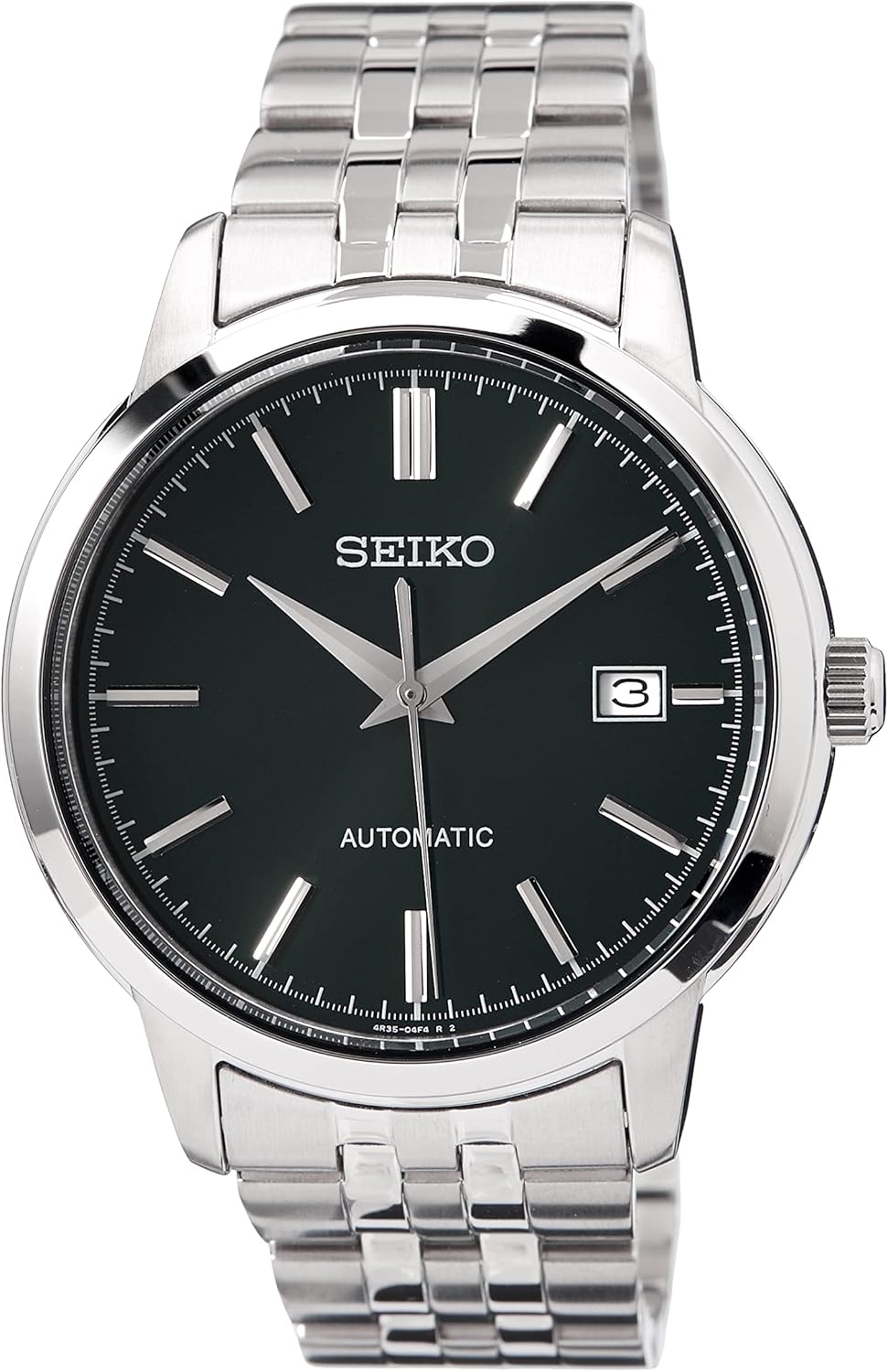 Seiko Men Analog Automatic Watch with Stainless Steel Strap SRPH89K1, Green, Bracelet