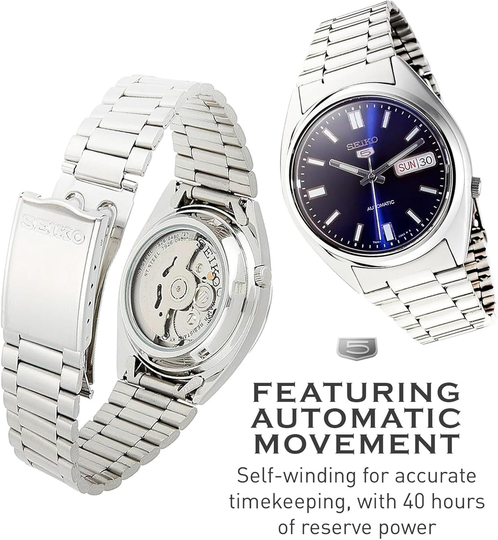 SEIKO SNXS77 Automatic Watch for Men, Blue Dial, Stainless Steel H492