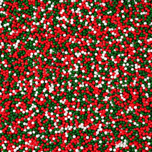 Christmas Sprinkles Bulk 1 lb - Red White Green Round Baking Toppings O347849