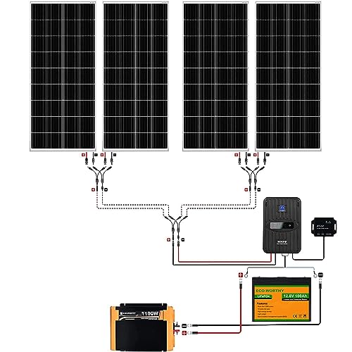 ECO-WORTHY 1.6KWH Complete Solar Panel Kit 400W 12V for RV Off Grid I133383