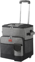 Soft Cooler with Wheels - Removable Wheels Insulated Portable Rolling Cooler, Collapsible Cooler on Wheels Suitable for Shopping Picnic BBQ Beach