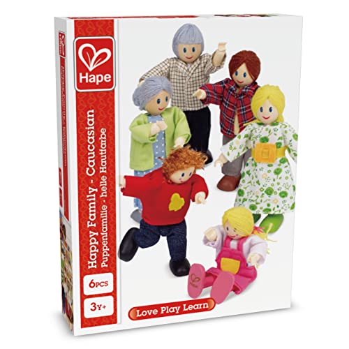Happy Family Dollhouse Set by Hape for Wooden Dolls House, Multicolor Y33895