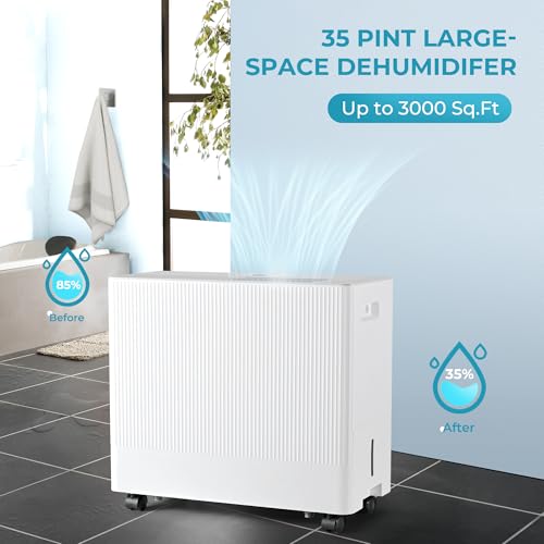 Euhomy 4500 Sq.Ft Energy Star Dehumidifier with Drain Hose, 50 Pint D422