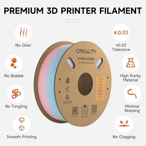 Creality PLA Plus Filament 1.75mm Rainbow Multicolor 1KG Spool O376011