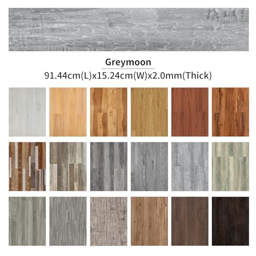 Self Adhesive Vinyl Flooring Planks Wood Effect Waterproof Grey 36pcs U963416