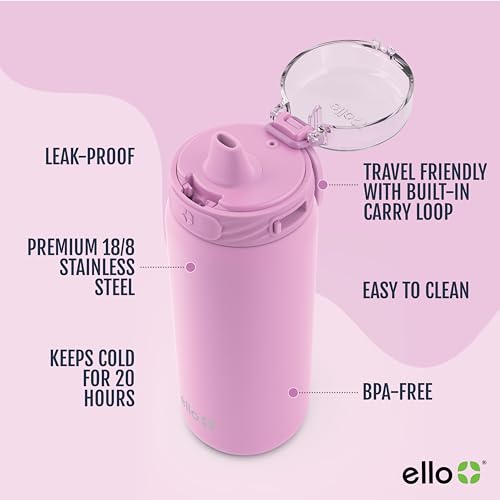 Ello Cooper 32oz Stainless Steel Water Bottle with Straw and Handle Q4598