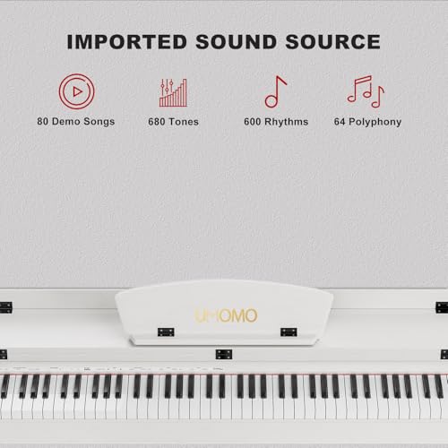 UMOMO 88 Weighted Key Digital Piano with Bench, Hammer Action, Black W36770