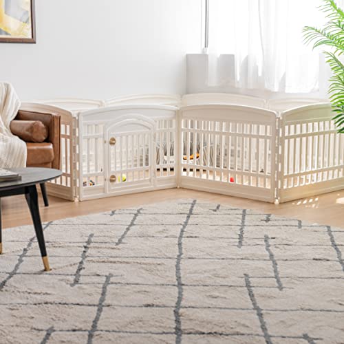 IRIS USA 24" 8-Panel Dog Playpen for Puppies & Small Dogs, White X20638