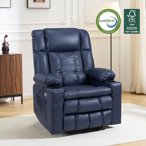 MCombo Dual Motor Power Lift Recliner Chair for Elderly with Heat and Massage, Black E570141