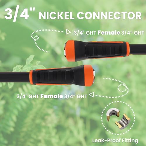 Giraffe Tools Garden Hose 100ft x 5/8", Heavy Duty Flexible Hybrid Hose Q38065