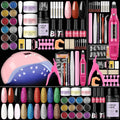 Acrylic Nail Kit with Everything for Beginners Professional Nails kit Acrylic Set with Drill and Nail Lamp 36W 3pcs Gel Polish 12pcs Decoration Powder Manicure Kit Mother's Day Gifts for Women