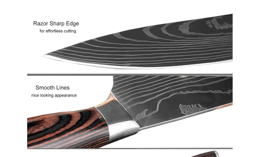 Damascus Steel Kitchen Knife Set of 5 O7210