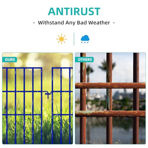 Animal Barrier Fence, 25 Panels, 17in x 27ft, Rustproof Metal Garden Fence G247