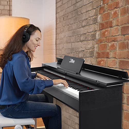 ZHRUNS Digital Piano 88 Key Weighted Keyboard with Sustain Pedal, White M963453