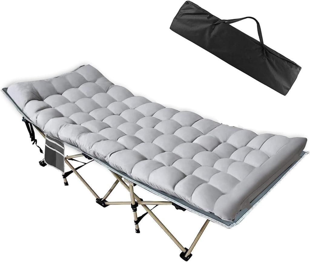 Camping Cot with Mattress, Carry Bag, Cots for Sleeping,Camping Bed Folding Cot for Office Home Outdoor Travel