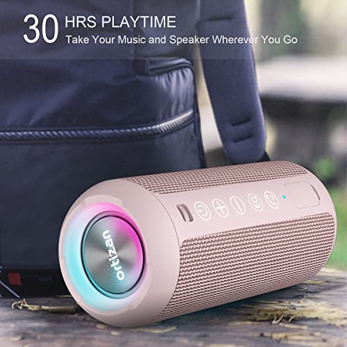 Ortizan Portable Bluetooth Speaker IPX7 Waterproof 24W Loud Sound, Black J77282
