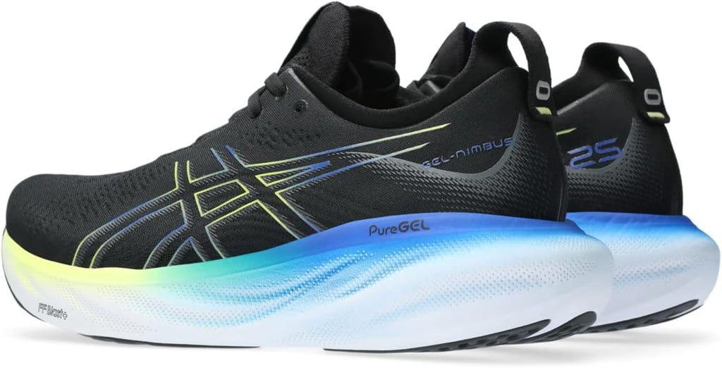 ASICS Men's Gel-Nimbus 25 Running Shoes, Black/Glow Yellow J633813