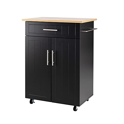 Shintenchi Kitchen Island Cart with Storage on Wheels, White V99091