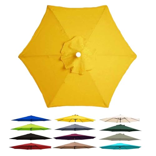 Outdoor Umbrella Canopy With 6 Ribs 8 Ribs Market Table Umbrella Replacement Canopy Cover Garden Patio Parasol Replacement Canopy Umbrella Cloth 6.5FT 7.5FT 9FT 10FT