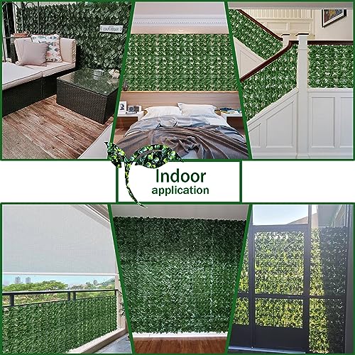 Artificial Ivy Privacy Fence Wall Screen 40x120 in UV-Anti Faux Greenery Backdrop U1001