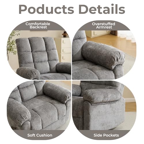 Oversized Power Lift Recliner Chair with Massage and Heat for Elderly, Beige R7985