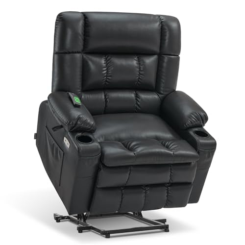 MCombo Dual Motor Power Lift Recliner Chair for Elderly with Heat and Massage, Black E570141
