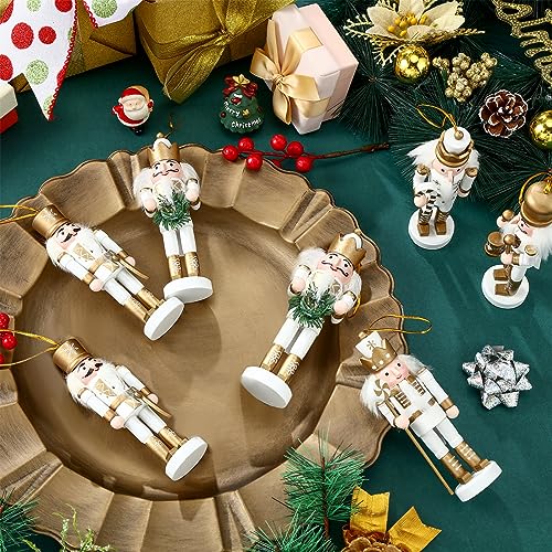 Jetec 10 Pcs Christmas Nutcracker Wooden Hanging Ornaments 5 Inch U816355