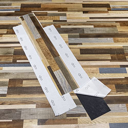 Self Adhesive Vinyl Flooring Planks Wood Effect Waterproof Grey 36pcs U963416