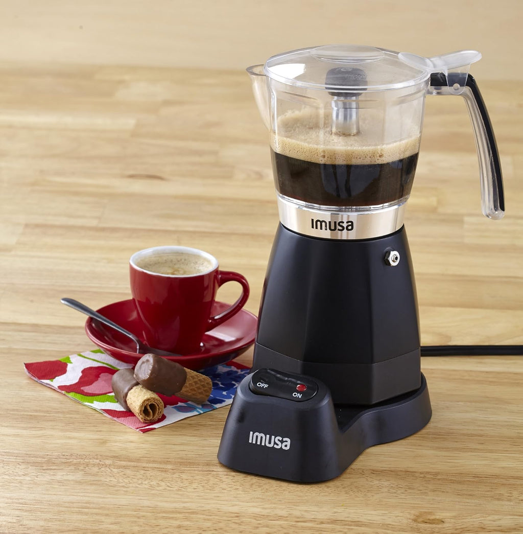 Imusa Black Espresso Maker, 3-6-Cup J2071