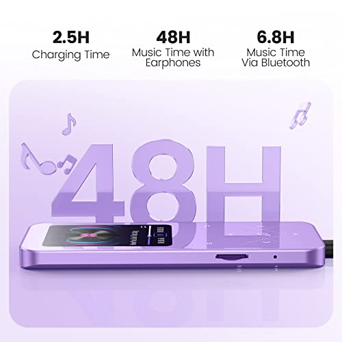 AGPTEK 64GB Bluetooth MP3 Player with 2.4 Inch Screen U9874