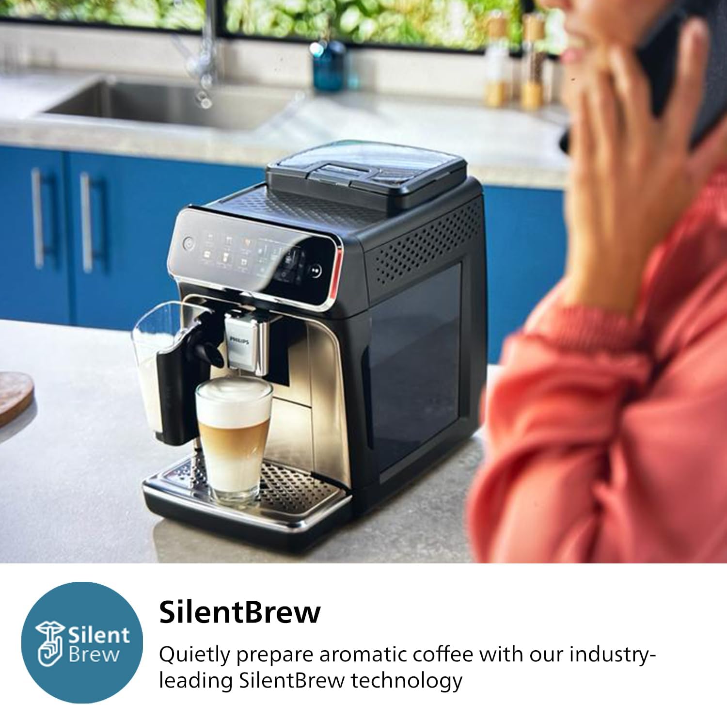 PHILIPS 3300 Series Fully Automatic Espresso Machine, Black Chrome I61751