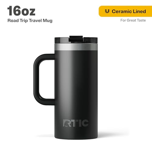 RTIC 20oz Road Trip Travel Mug with Lid and Handle, Insulated Stainless Steel P393441