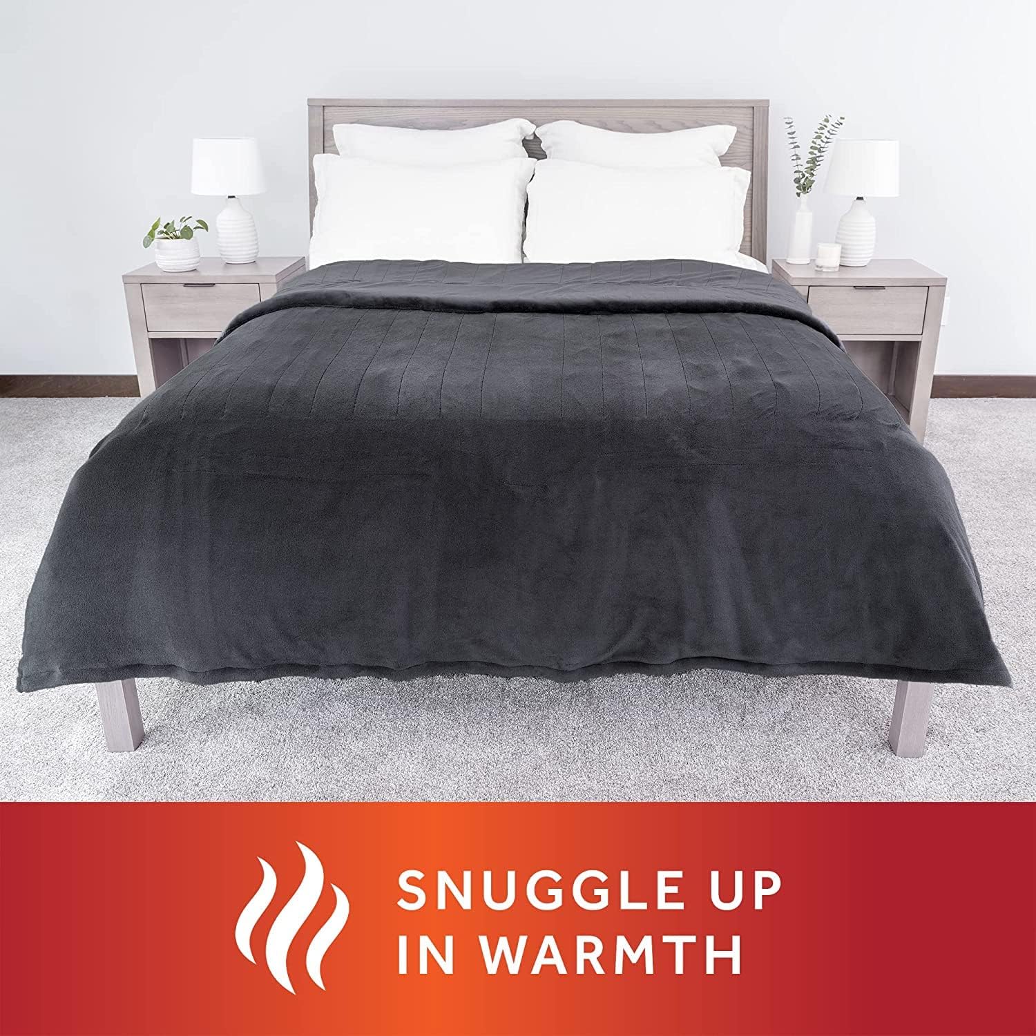 Sunbeam Ultra Plush Electric King Heated Blanket, Dual Zone, Machine Washable W334