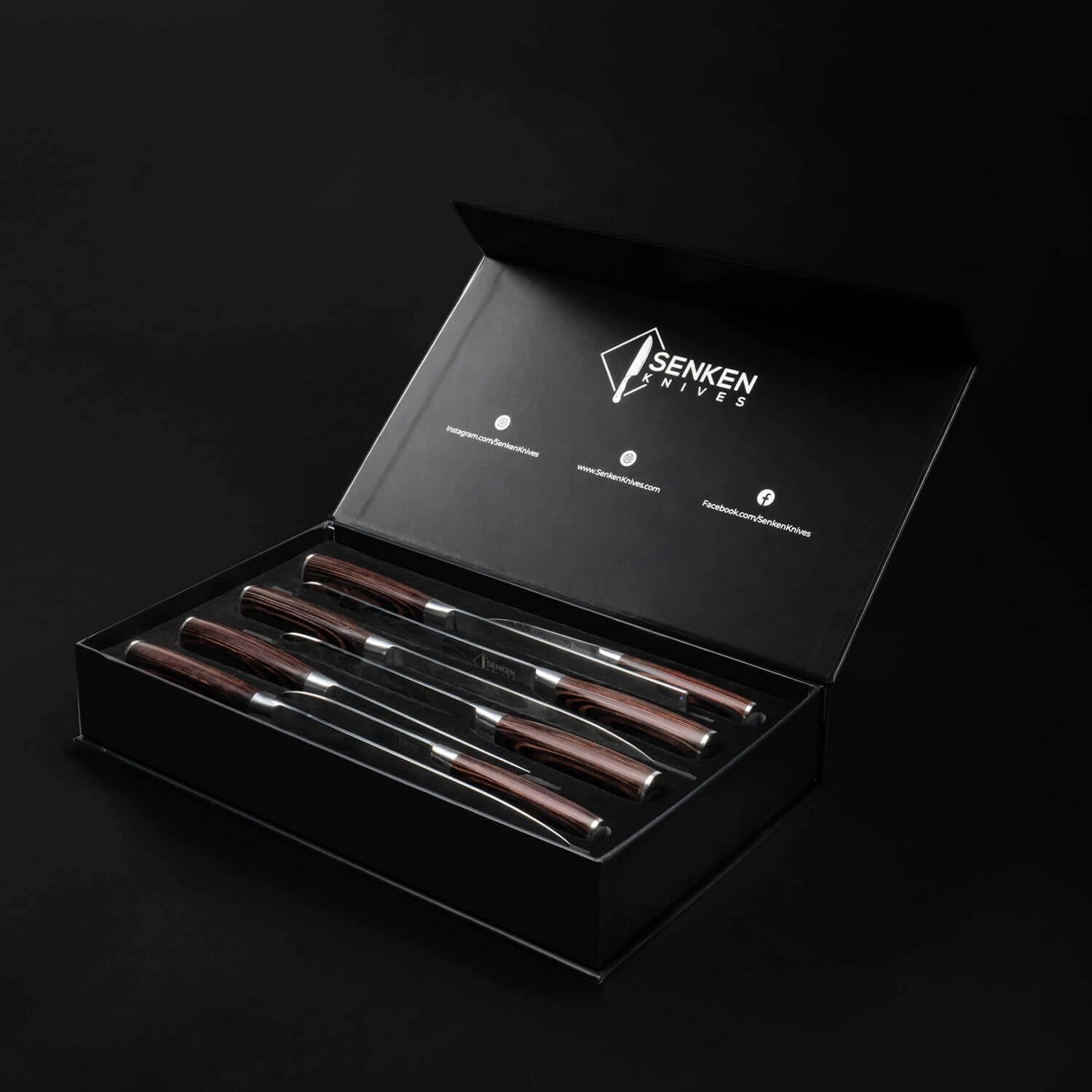 SENKEN 8-Piece Japanese Kitchen Knife Set with Damascus Pattern L817050