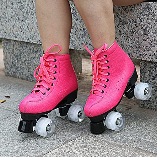 High-top Roller Skates for Women & Girls with Shiny Wheels Y727472